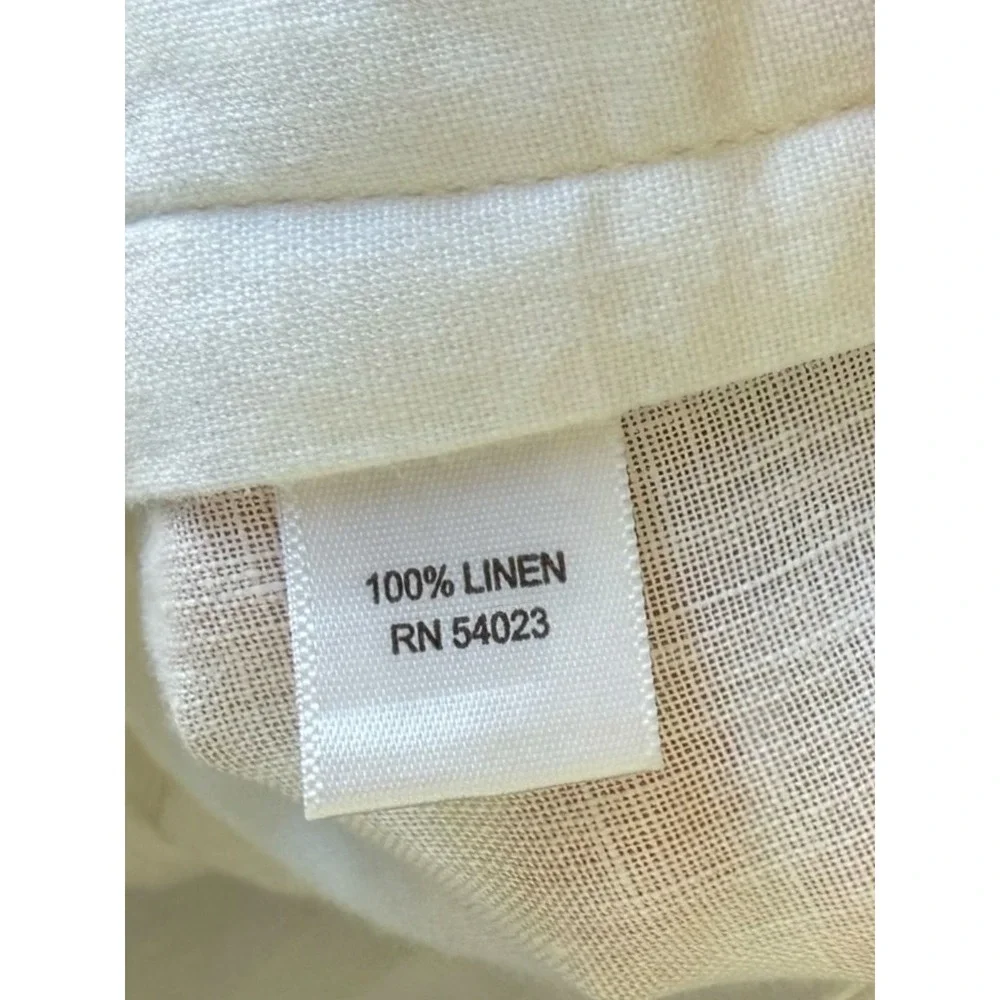 Banana Republic White 100% Linen Wide Leg Pants Womens 8 Casual Beach Trousers
